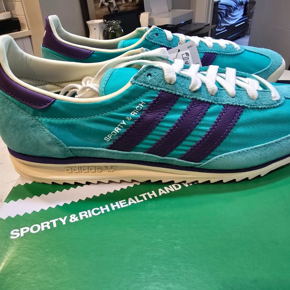adidas Originals SL72 Sporty & Rich Blue Power Purple White JS0261 WOMENS 10 NEW